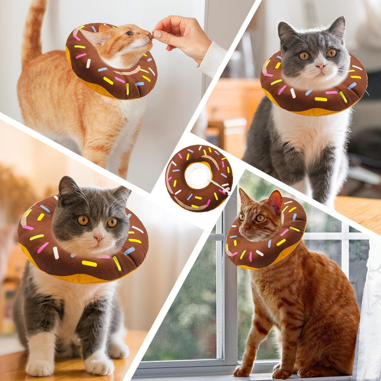 Seyezo Cat Cone Collar Soft Donut Brown Large