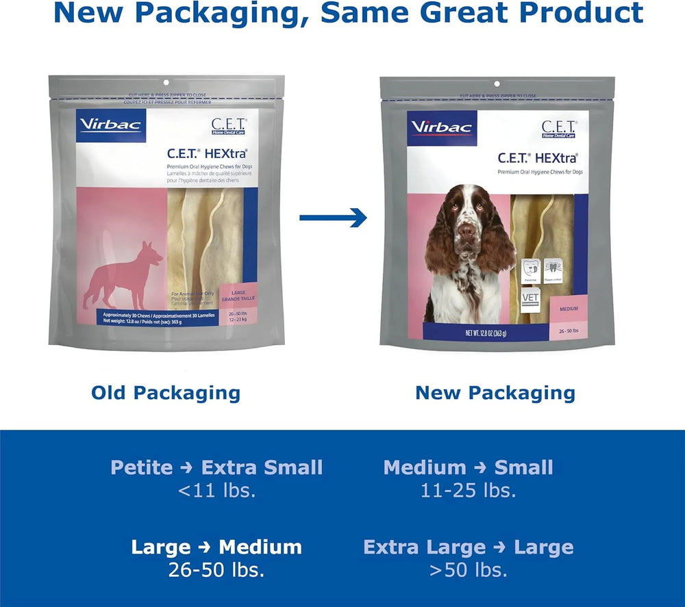 VIRBAC - Virbac C.E.T. HEXtra Premium Oral Hygiene for Dogs 26-50 lbs 363Gr. - The Red Vitamin MX - Cuidado Dental Para Perros - {{ shop.shopifyCountryName }}