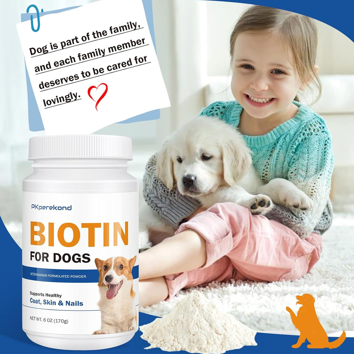 PKperekond Biotin for Dogs Supports Shiny Coat and Healthy Skin Unflavored 170Gr.