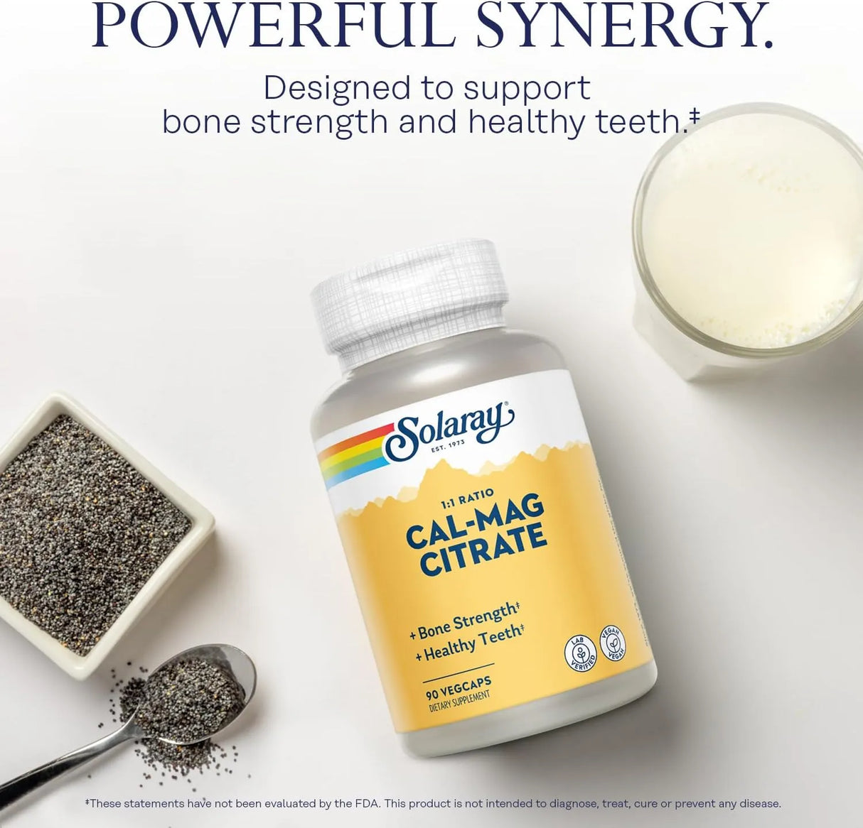 SOLARAY - Solaray Calcium Magnesium Citrate 1:1 Ratio 90 Capsulas - The Red Vitamin MX - Suplementos Alimenticios - {{ shop.shopifyCountryName }}