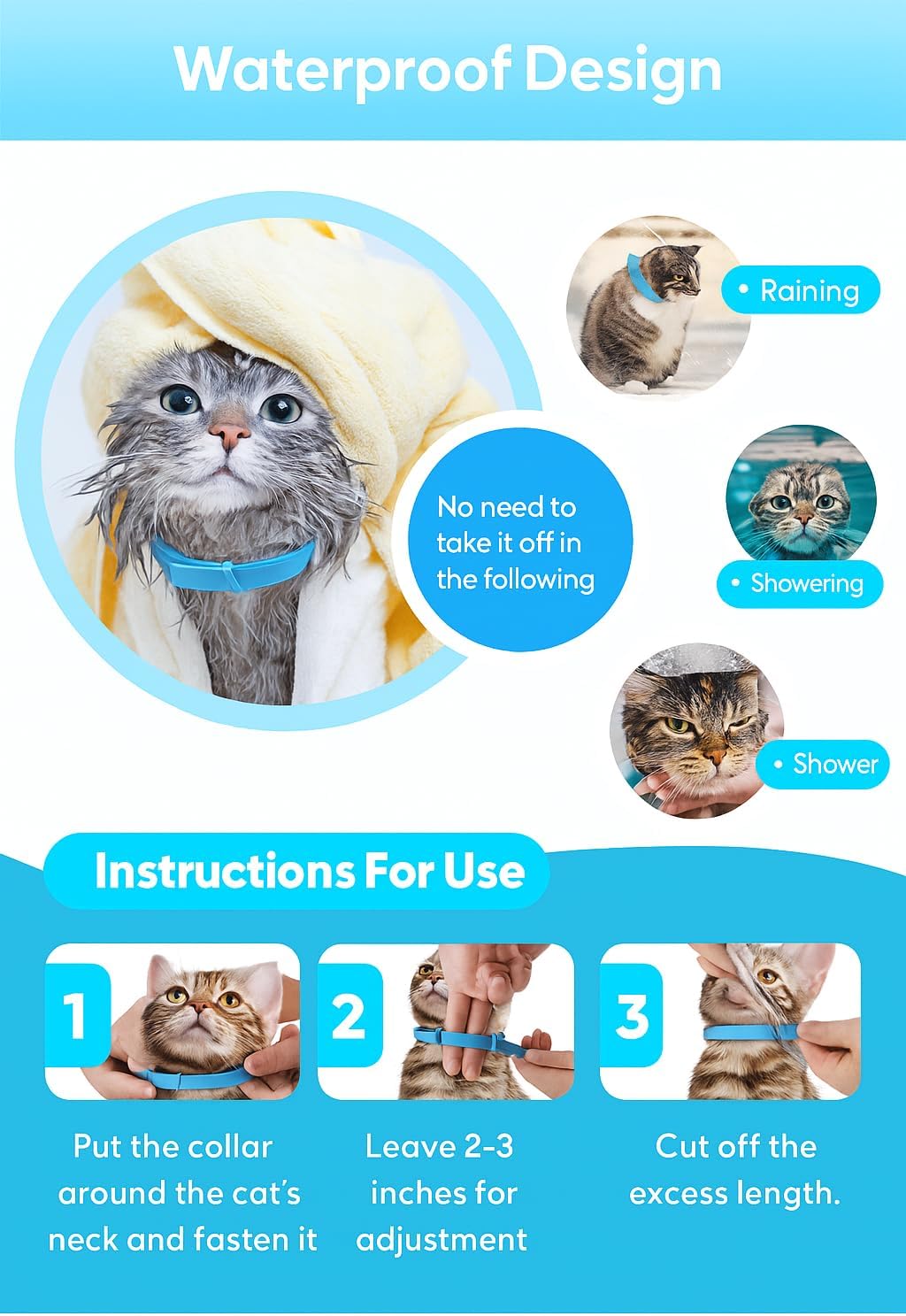 Duasdne Calming Collar for Cats 4 Pack