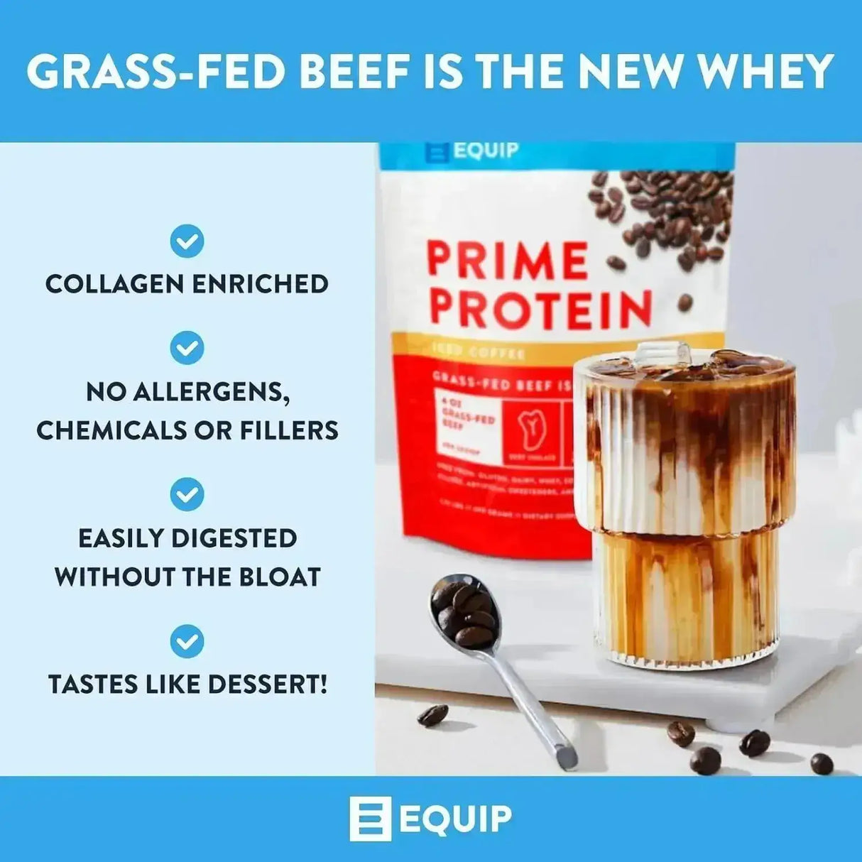 EQUIP FOODS - Equip Foods Prime Protein Powder Grass Fed Beef Protein Isolate Iced Coffee 690Gr. - The Red Vitamin MX - Suplementos Alimenticios - {{ shop.shopifyCountryName }}