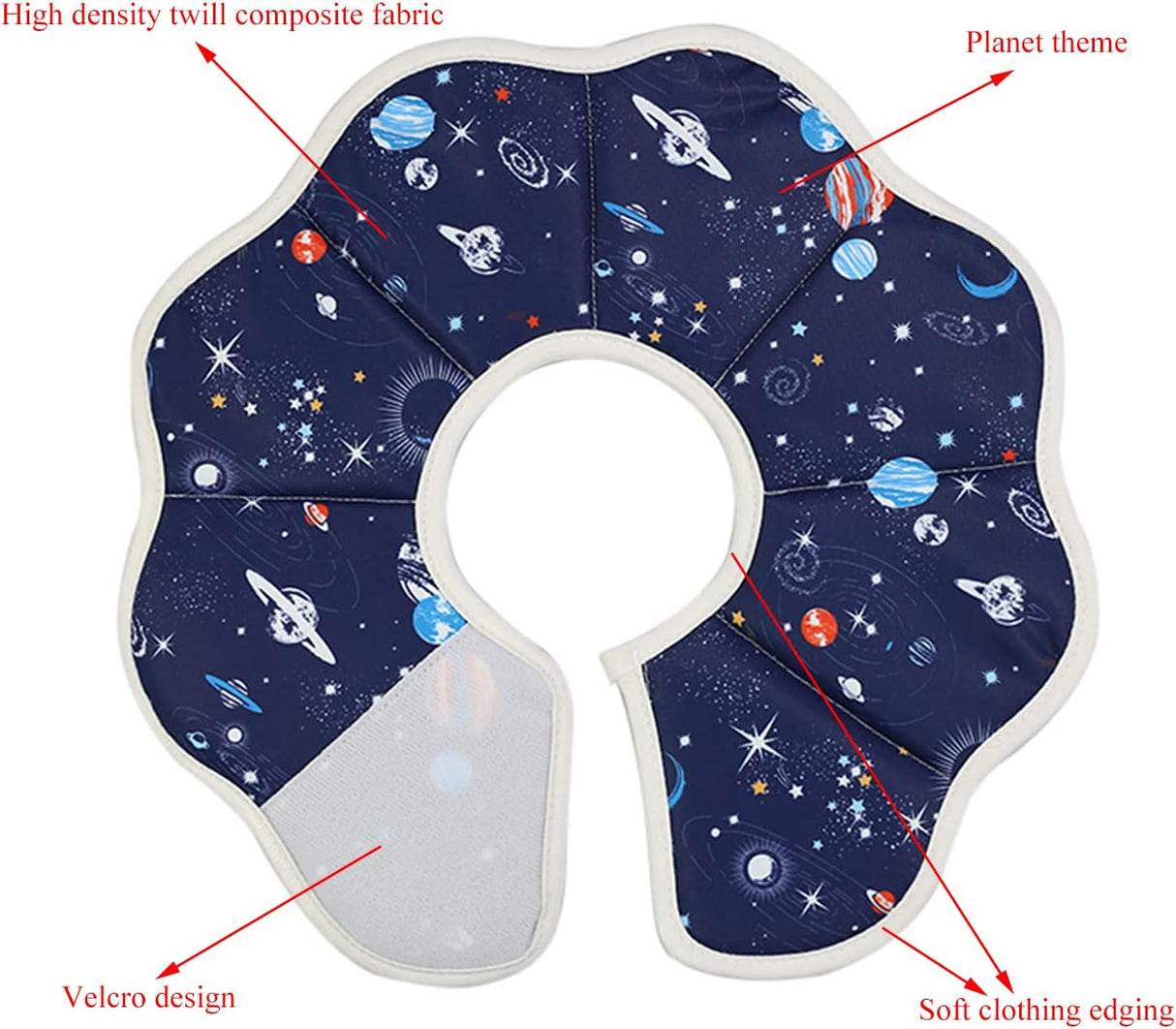 QIYADIN Soft Cat Cone Adjustable Planet Pattern Medium