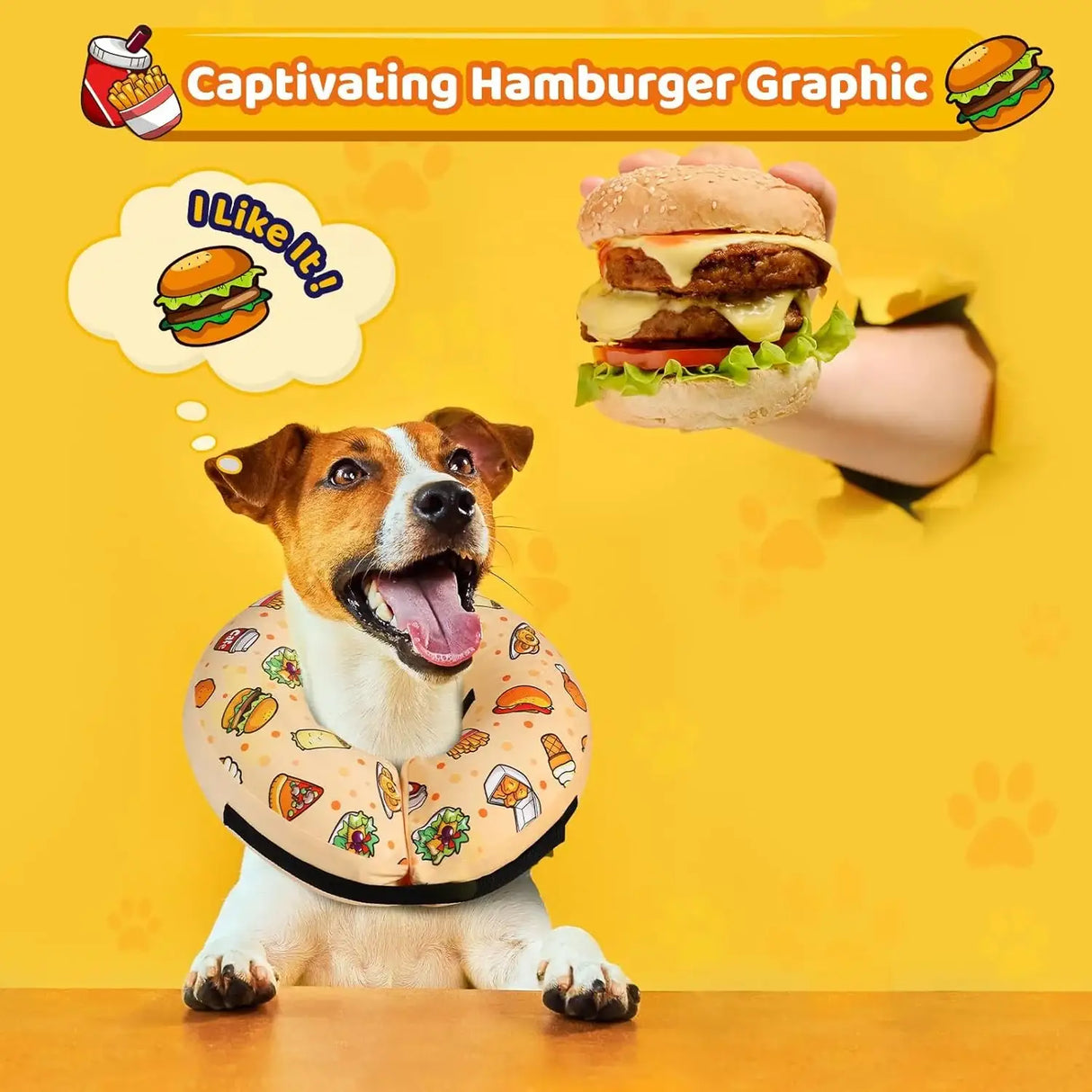 GRAND LINE - Grand Line Hamburger Inflatable Collar SMALL - The Red Vitamin MX - Collares y Conos De Recuperación Para Perros - {{ shop.shopifyCountryName }}
