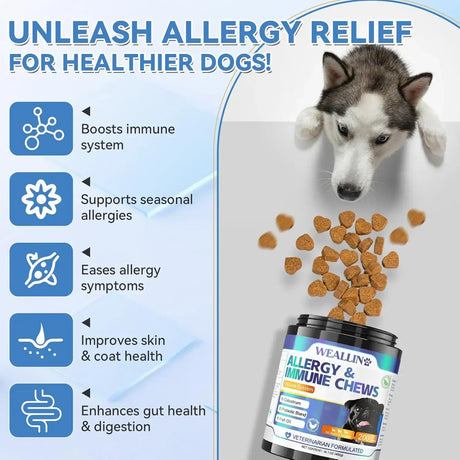 WEALLIN - WEALLIN Allergy Relief Chews 200 Masticables - The Red Vitamin MX - Remedios Para La Picazón De Perros - {{ shop.shopifyCountryName }}