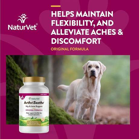 NATURVET - NaturVet ArthriSoothe Hip & Joint Formula Pet for Dogs & Cats 500 Tabletas Masticables - The Red Vitamin MX - Cuidado De Cadera Y Articulaciones Para Perros - {{ shop.shopifyCountryName }}