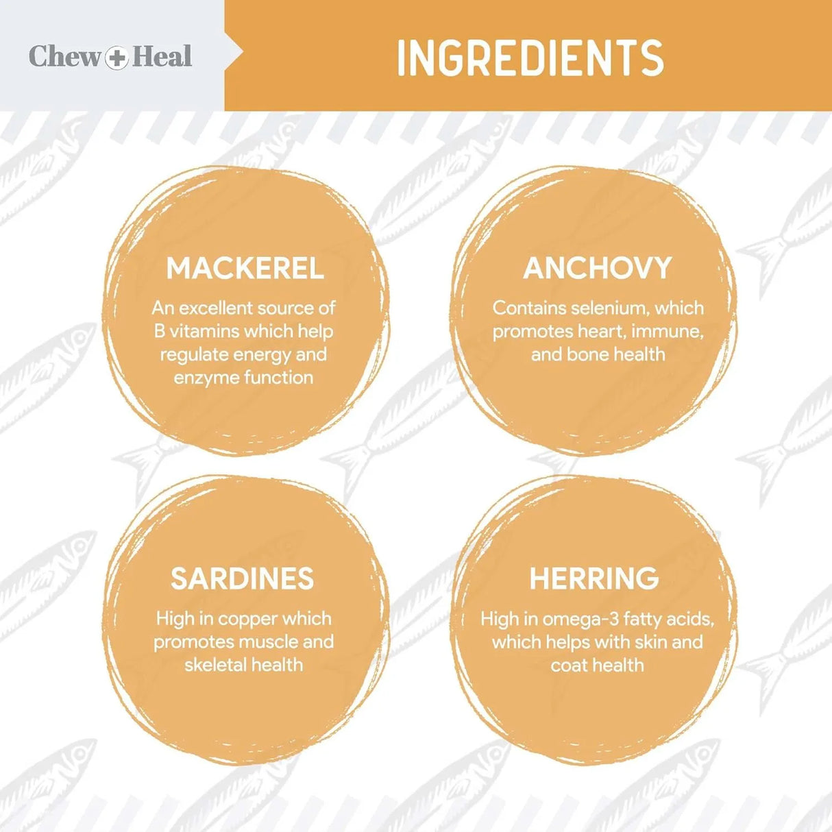 CHEW + HEAL - Chew + Heal Labs Wild Caught Omega 3 Fish Oil for Large Breed 180 Capsulas Blandas - The Red Vitamin MX - Aceite De Pescado Para Perros - {{ shop.shopifyCountryName }}