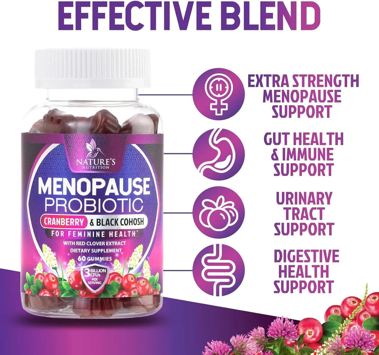 NATURE'S NUTRITION - Nature's Nutrition Menopause Probiotic 60 Gomitas - The Red Vitamin MX - Suplementos Alimenticios - {{ shop.shopifyCountryName }}
