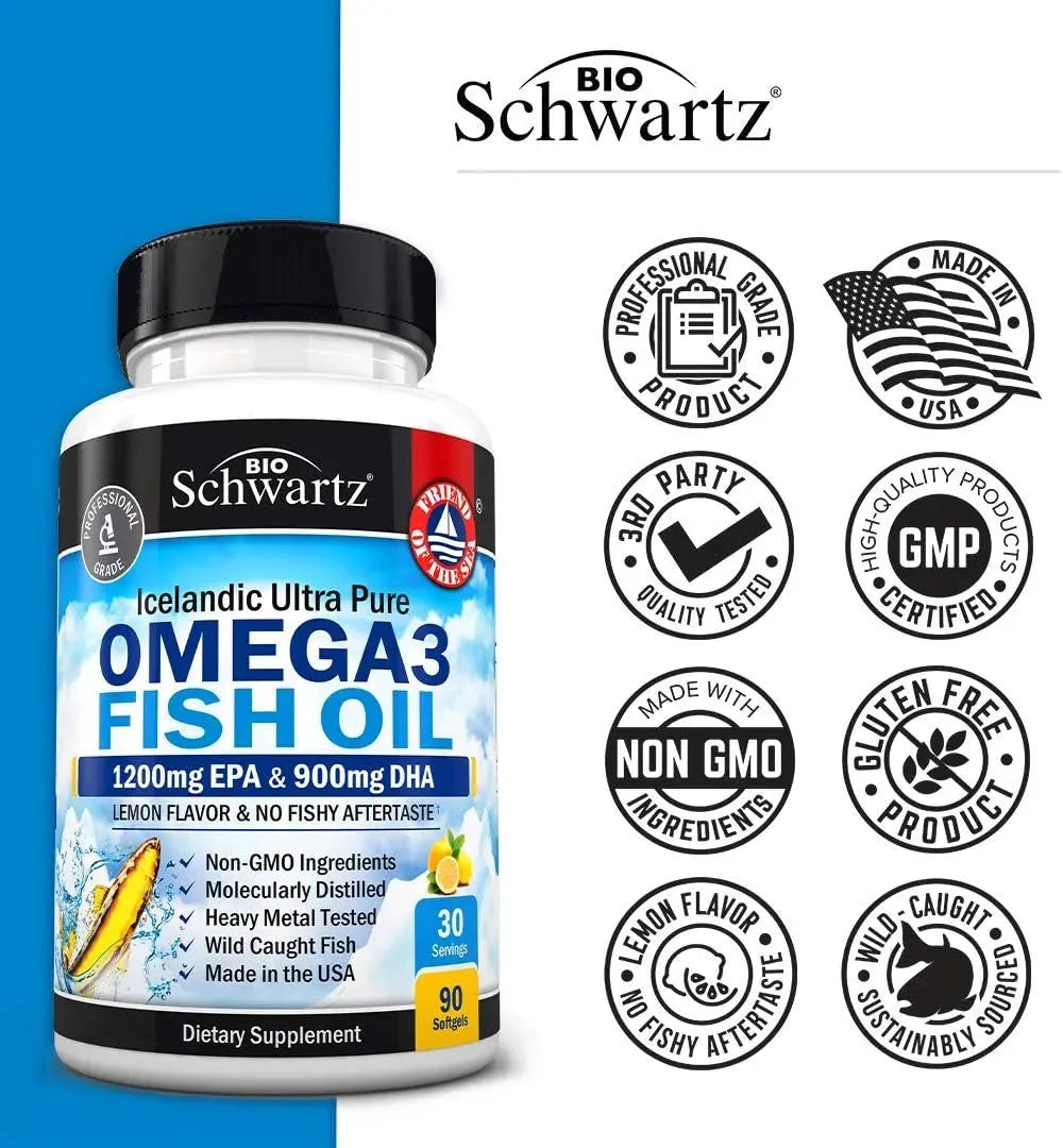 BIO SCHWARTZ - BioSchwartz Triple Strength Omega 3 Fish Oil 90 Capsulas Blandas - The Red Vitamin MX - Suplementos Alimenticios - {{ shop.shopifyCountryName }}