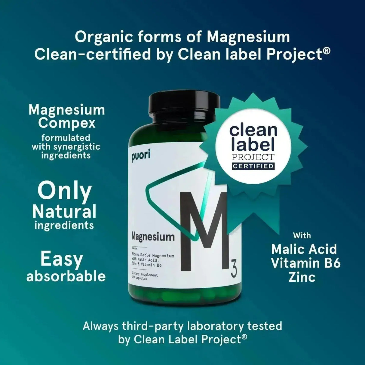 PUORI - Puori Organic Magnesium 300Mg. 120 Capsulas - The Red Vitamin MX - Suplementos Alimenticios - {{ shop.shopifyCountryName }}