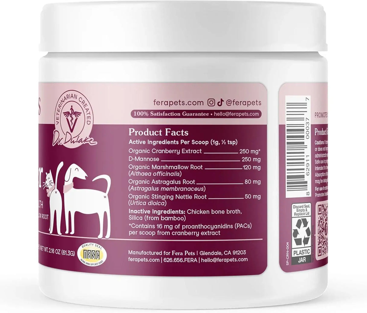 FERA PETS - Fera Pet Organics Bladder Cranberry Supplement for Dogs 60 Servicios - The Red Vitamin MX - Salud De Tracto Urinario Para Perros - {{ shop.shopifyCountryName }}
