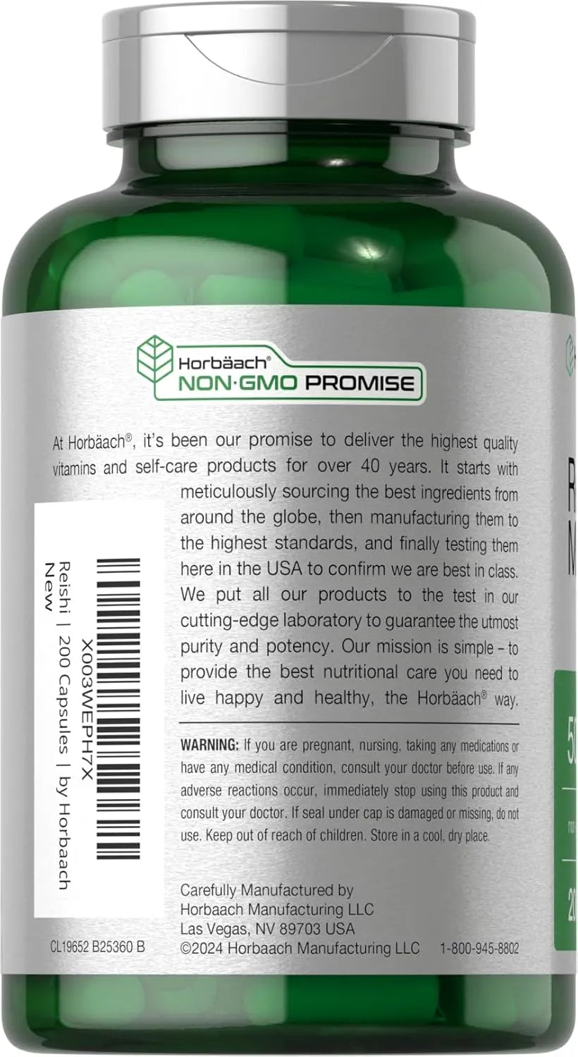 HORBAACH - Horbaach Reishi Mushroom 200 Capsulas - The Red Vitamin MX - Suplementos Alimenticios - {{ shop.shopifyCountryName }}