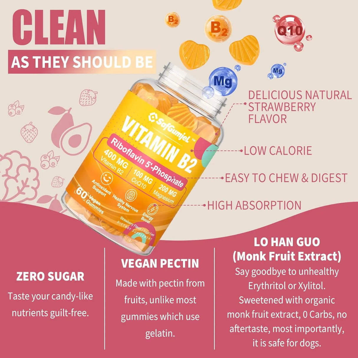 SAFGUMJEL - Safgumjel Bioactive Form Vitamin B2 Riboflavin 400Mg. 60 Gomitas - The Red Vitamin MX - Suplementos Alimenticios - {{ shop.shopifyCountryName }}