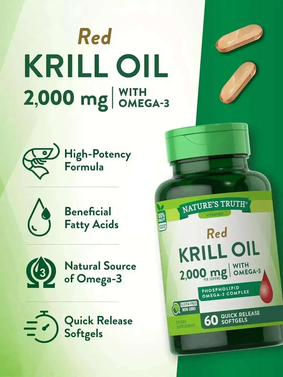 NATURE'S TRUTH - Nature's Truth Krill Oil 2000Mg. 60 Capsulas Blandas - The Red Vitamin MX - Suplementos Alimenticios - {{ shop.shopifyCountryName }}