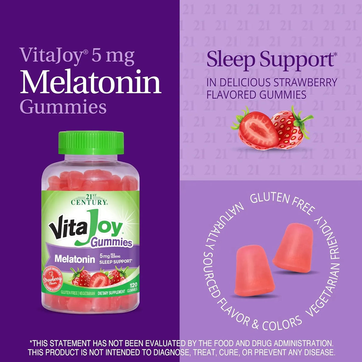 21ST CENTURY - 21st Century Vitajoy Melatonin Gummies 5Mg. 120 Gomitas - The Red Vitamin MX - Suplementos Alimenticios - {{ shop.shopifyCountryName }}