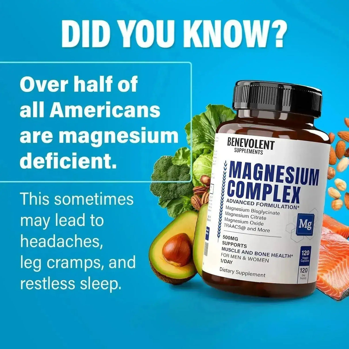 BENEVOLENT NOURISHMENT - Benevolent Nourishment Magnesium Complex 500Mg. 120 Capsulas - The Red Vitamin MX - Suplementos Alimenticios - {{ shop.shopifyCountryName }}