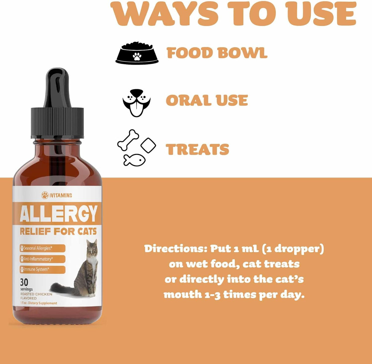 iVitamins Allergy Relief for Cats 1 Fl.Oz.