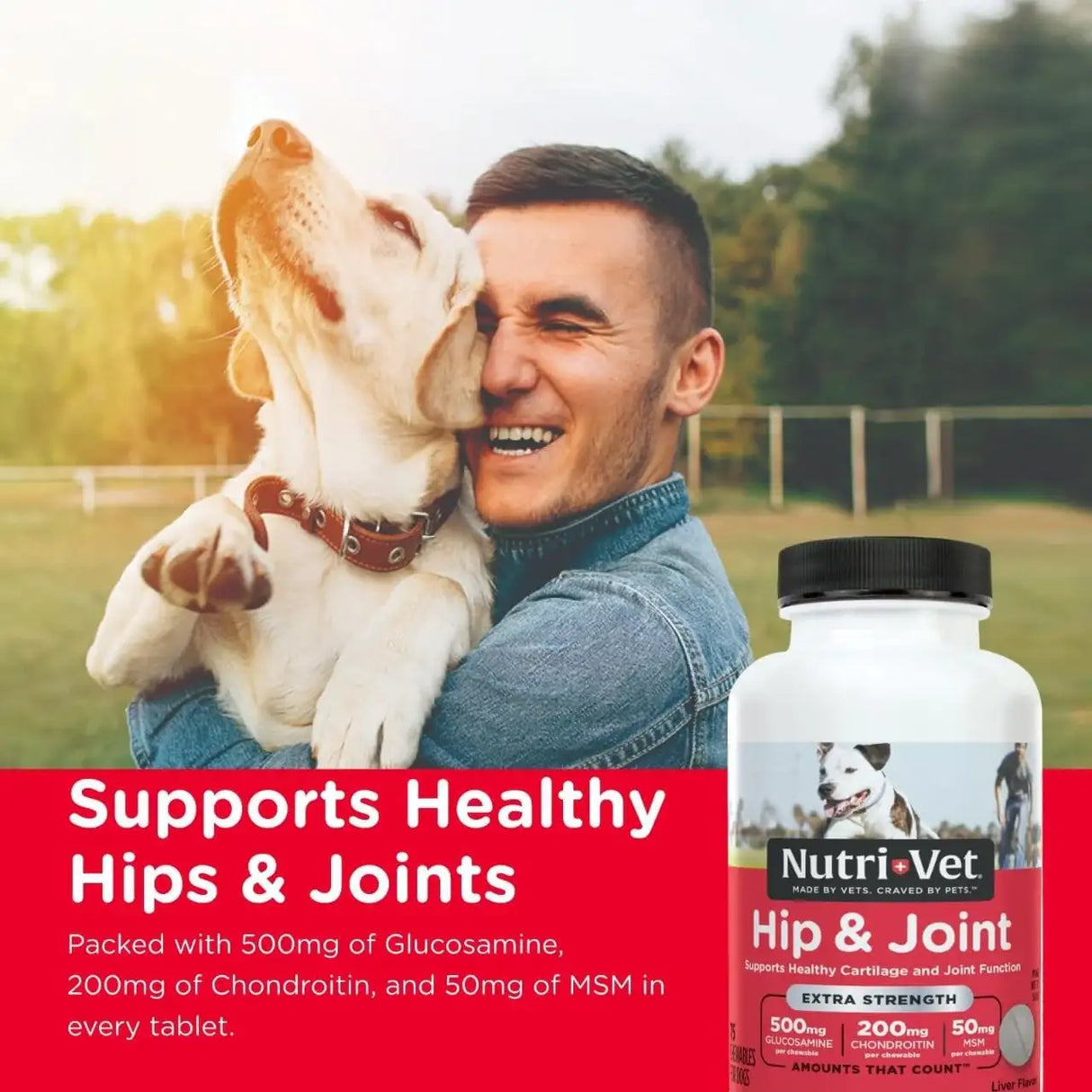 NUTRI-VET - Nutri-Vet Hip & Joint Chewable Dog Extra Strength 75 Tabletas Masticables - The Red Vitamin MX - Cuidado De Cadera Y Articulaciones Para Perros - {{ shop.shopifyCountryName }}