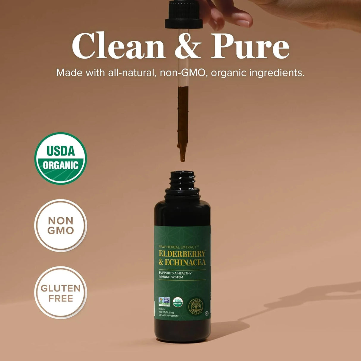 GLOBAL HEALING CENTER - Global Healing Center Organic Elderberry & Echinacea Liquid 2 Fl.Oz. - The Red Vitamin MX - Suplementos Alimenticios - {{ shop.shopifyCountryName }}