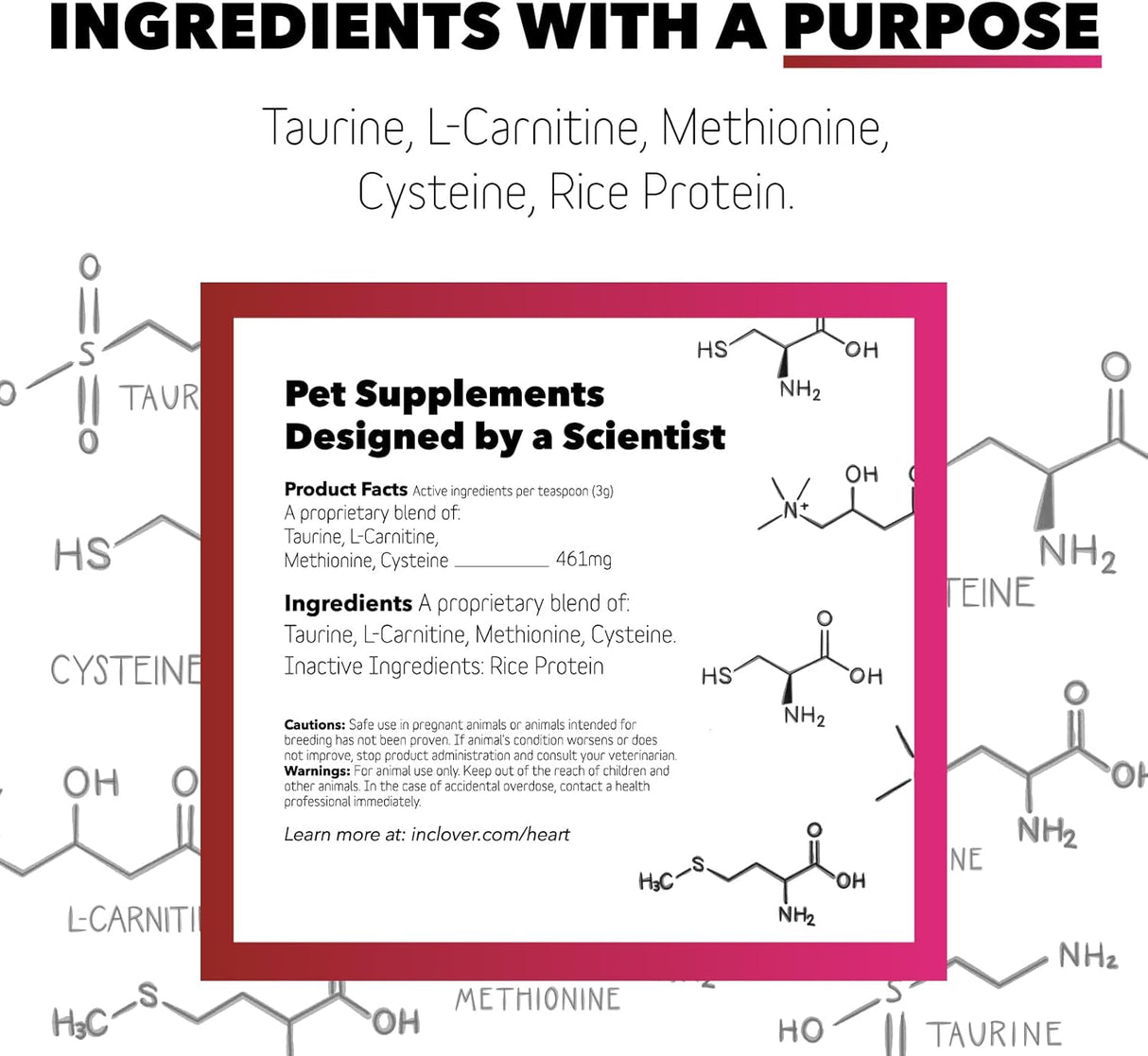 InClover Heart+ Dog and Cat Cardiac Health Supplement 100Gr.