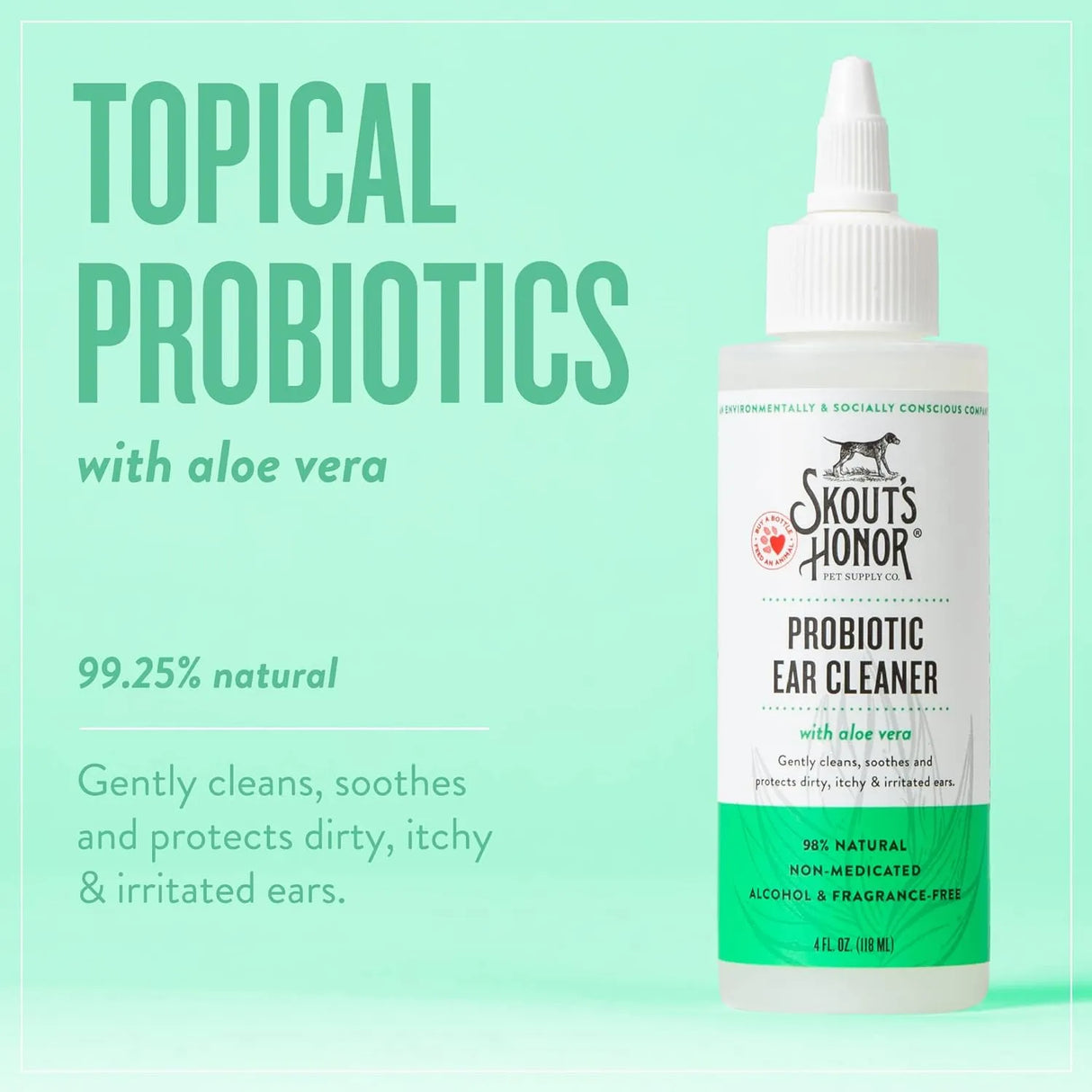 SKOUT'S HONOR - SKOUT'S HONOR Dog Ear Cleaner Solution with Aloe Vera 4 Fl.Oz. - The Red Vitamin MX - Cuidado Del Oído De Perros - {{ shop.shopifyCountryName }}