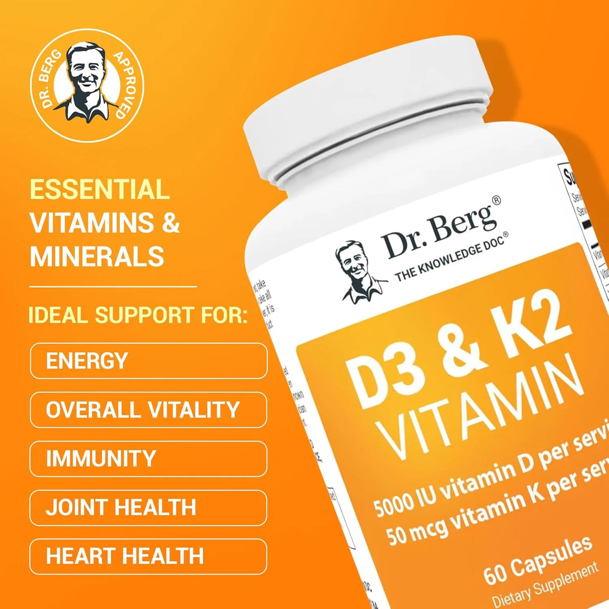 DR. BERG - Dr. Berg D3 K2 Vitamin 60 Capsulas - The Red Vitamin MX - Suplementos Alimenticios - {{ shop.shopifyCountryName }}