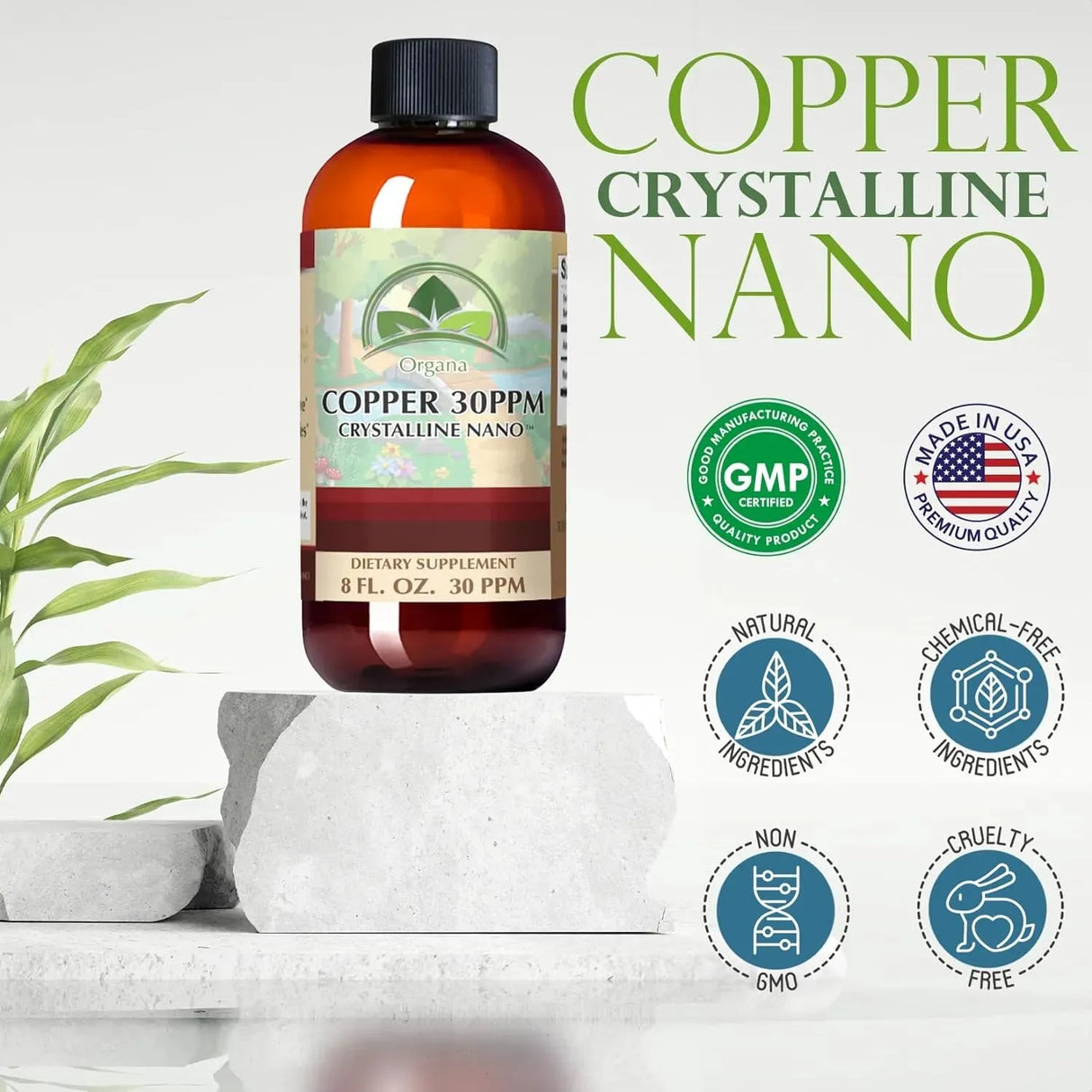 ORGANA - Organa Pure Crystalline Liquid Copper 30 PPM 8 Fl.Oz. - The Red Vitamin MX - Suplementos Alimenticios - {{ shop.shopifyCountryName }}