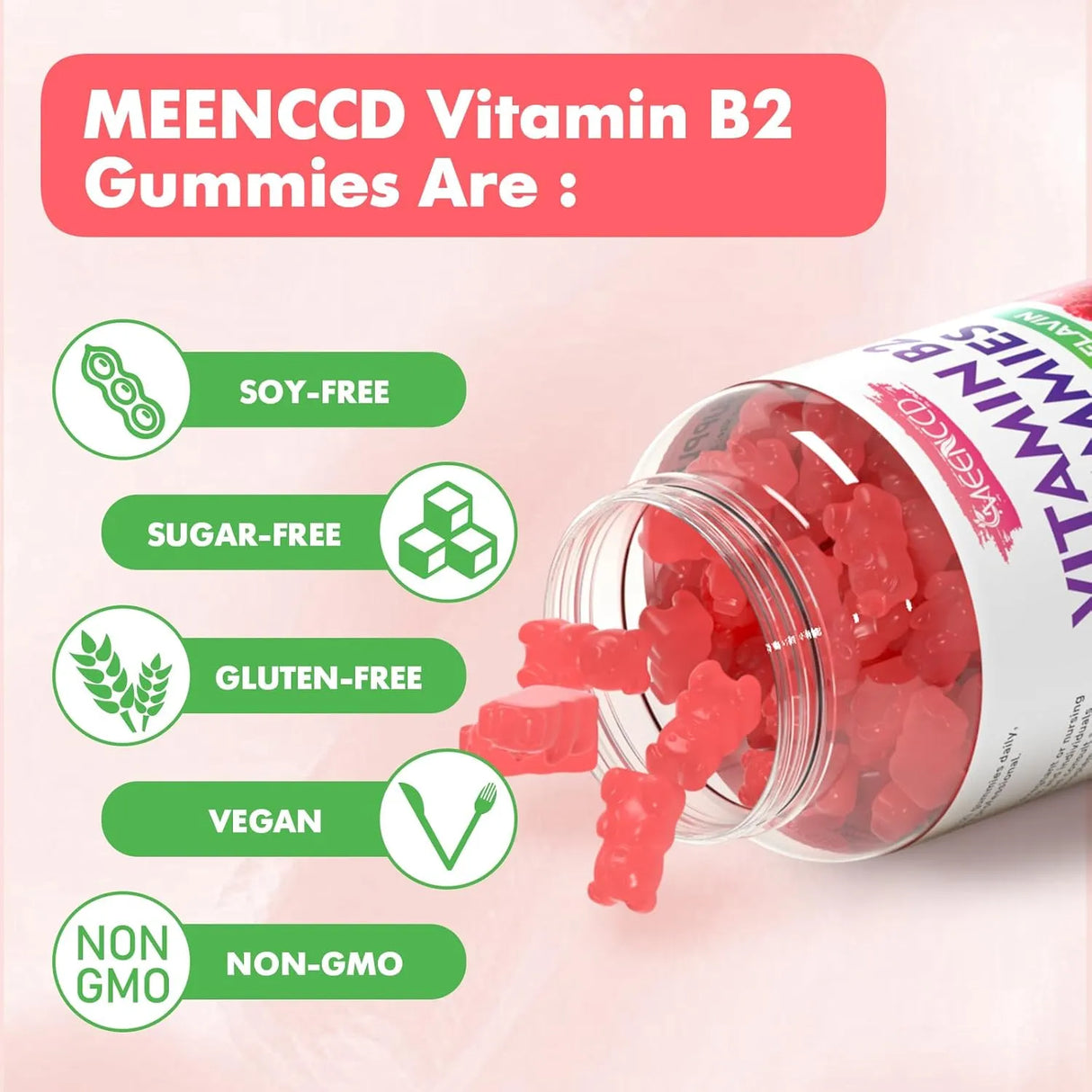MEENCCD - MEENCCD Vitamin B2 Gummies 400Mg. 60 Gomitas - The Red Vitamin MX - Suplementos Alimenticios - {{ shop.shopifyCountryName }}