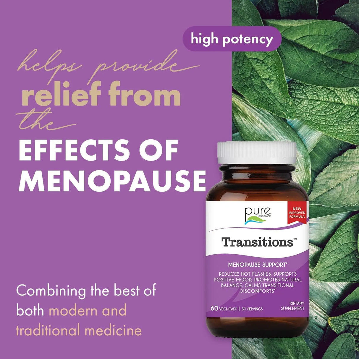 PURE ESSENCE LABS - Pure Essence Labs Transitions Menopause Relief 60 Capsulas - The Red Vitamin MX - Suplementos Alimenticios - {{ shop.shopifyCountryName }}