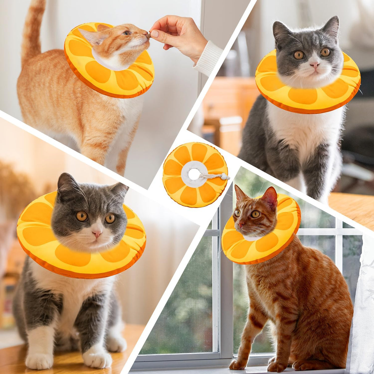 Seyezo Cat Cone Collar Soft Orange Large