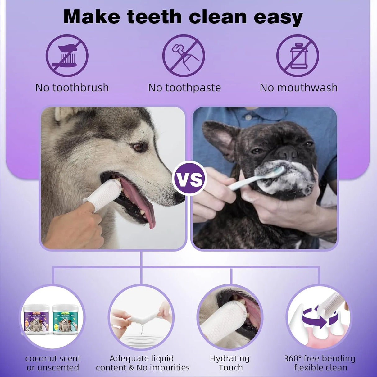 BOLYCEN - Bolycen Pet Dental Finger Wipes for Dogs & Cats Coconut 60 Toallitas 2 Pack - The Red Vitamin MX - Cuidado Dental Para Perros - {{ shop.shopifyCountryName }}