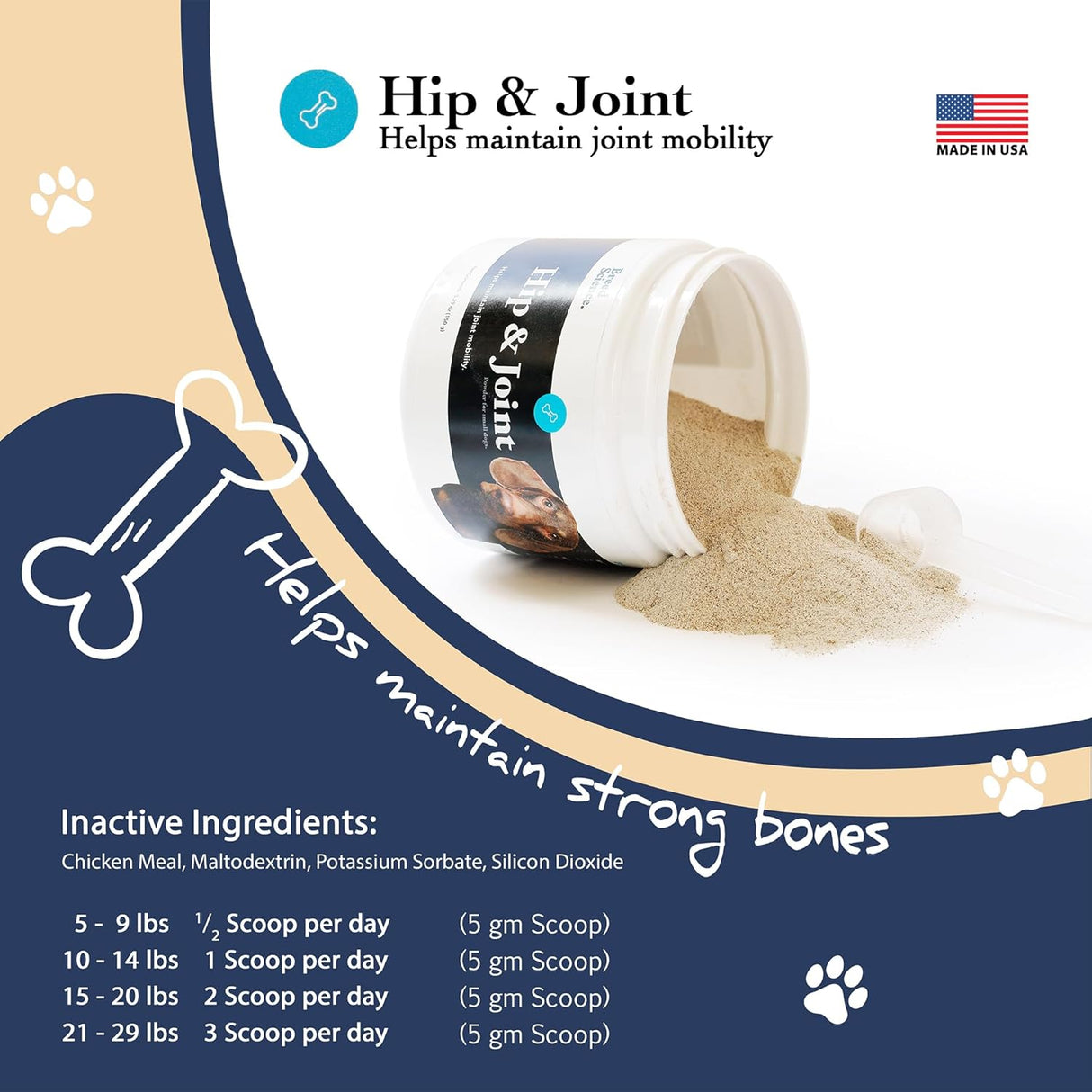 VitaBoost Hip and Joint Food Supplement for Dogs Small Breeds 150Gr.