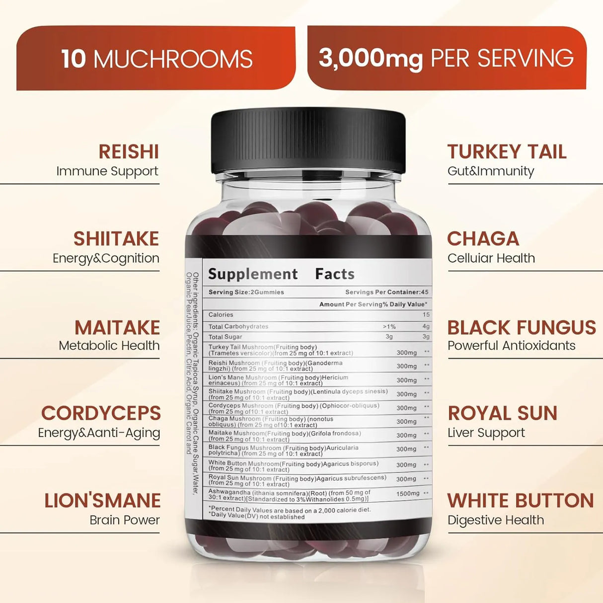 VEGAVERO - Vegavero Mushroom Gummies 10x Mushroom Blend 90 Gomitas - The Red Vitamin MX - Suplementos Alimenticios - {{ shop.shopifyCountryName }}