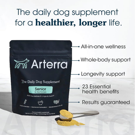 ARTERRA - Arterra Pet Science Senior Dog Powder Supplement & Food Topper 30 Servicios 290Gr. - The Red Vitamin MX - Suplementos Herbales Para Perros - {{ shop.shopifyCountryName }}