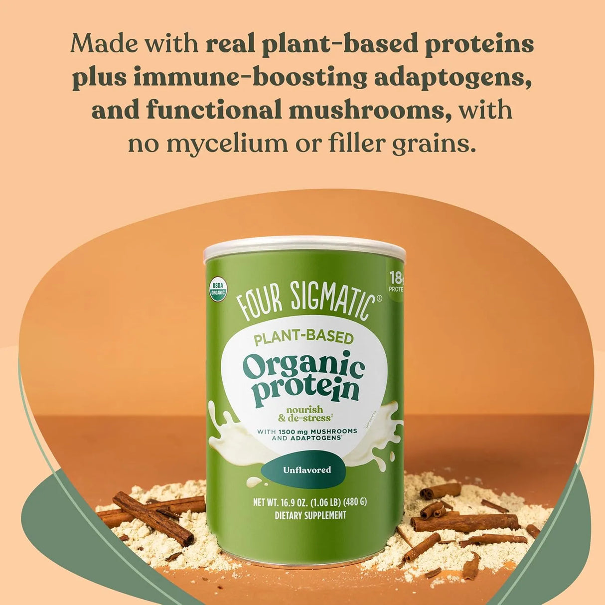 FOUR SIGMATIC - Four Sigmatic Organic Plant-Based Protein Powder 20g Unflavored 480Gr. - The Red Vitamin MX - Suplementos Alimenticios - {{ shop.shopifyCountryName }}