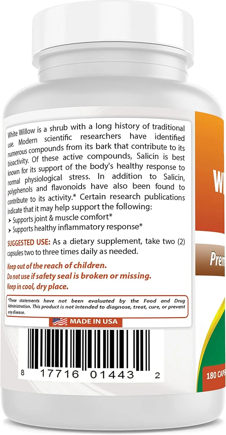 BEST NATURALS - Best Naturals White Willow Bark 400Mg. 180 Capsulas - The Red Vitamin MX - Suplementos Alimenticios - {{ shop.shopifyCountryName }}