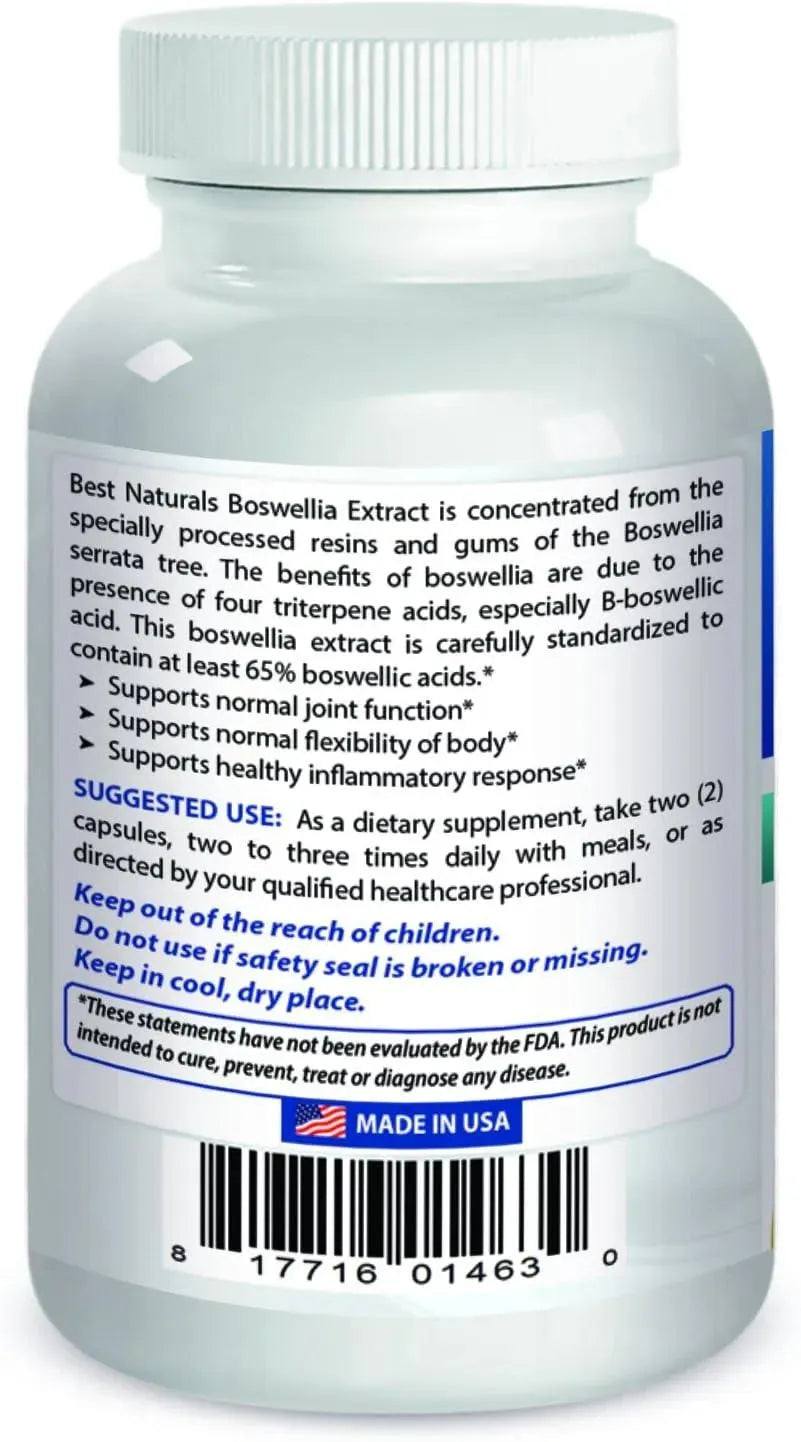 BEST NATURALS - Best Naturals Boswellia Serrata 250Mg. 120 Capsulas - The Red Vitamin MX - Suplementos Alimenticios - {{ shop.shopifyCountryName }}