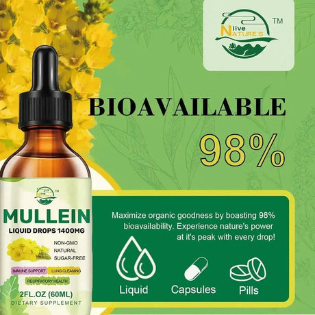 NATURE'S LIVE - Nature's live Mullein Drops for Lungs 2 Fl.Oz. - The Red Vitamin MX - Suplementos Alimenticios - {{ shop.shopifyCountryName }}