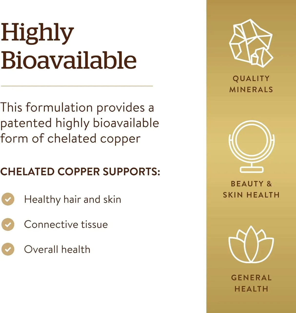 SOLGAR - Solgar Chelated Copper 100 Tabletas - The Red Vitamin MX - Suplementos Alimenticios - {{ shop.shopifyCountryName }}