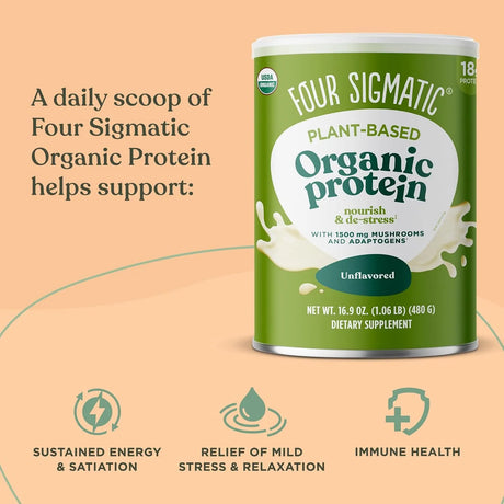 FOUR SIGMATIC - Four Sigmatic Organic Plant-Based Protein Powder 20g Unflavored 480Gr. - The Red Vitamin MX - Suplementos Alimenticios - {{ shop.shopifyCountryName }}