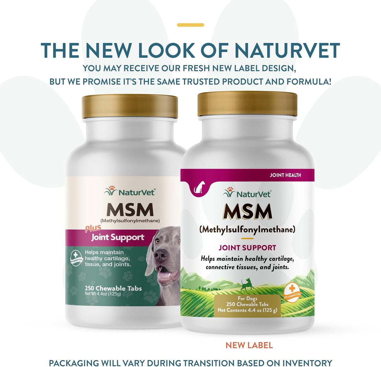 NaturVet Methylsulfonylmethane Joint Support Dog 250 Tabletas Masticables