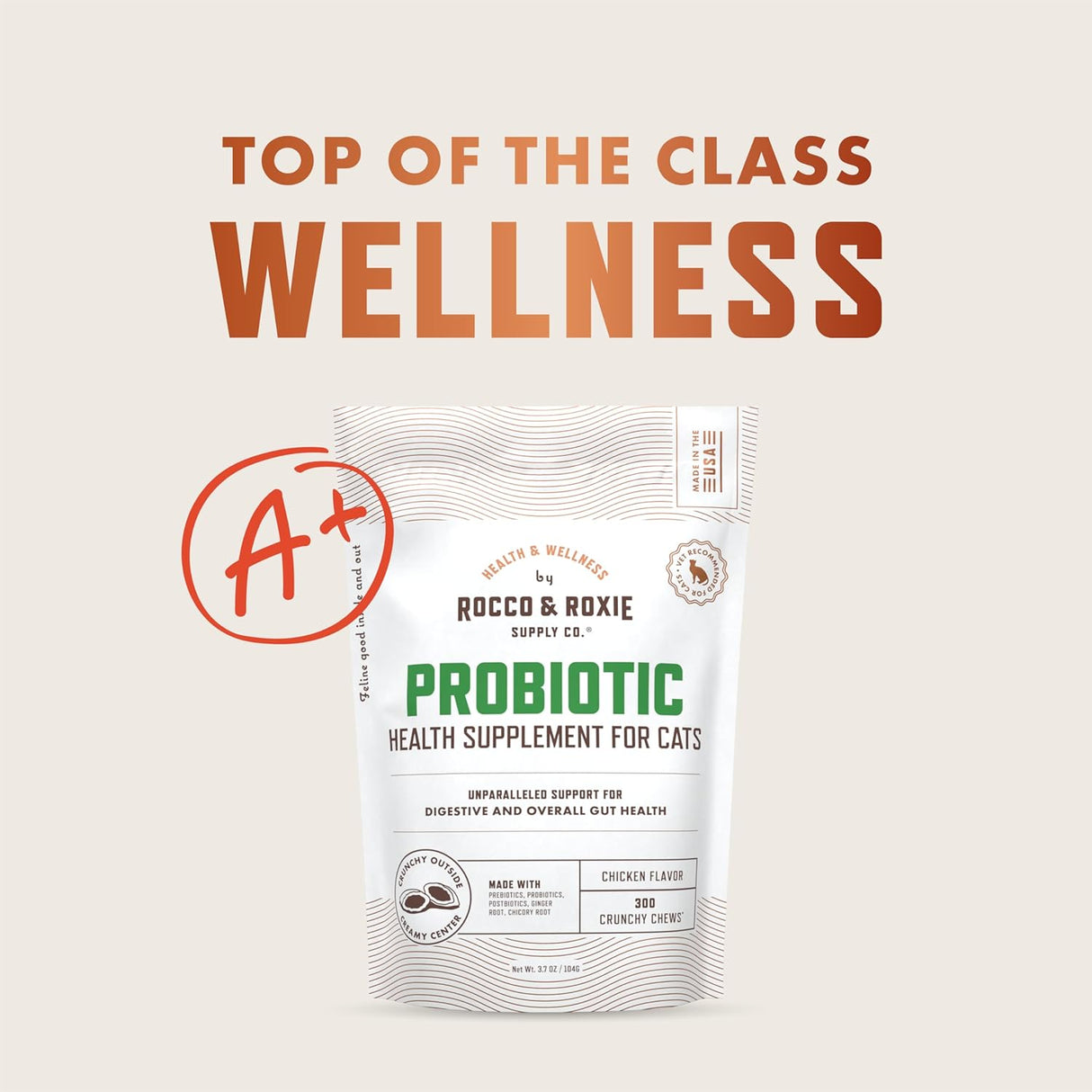 Rocco & Roxie Cat Probiotic Health Supplement for Cats 104Gr.