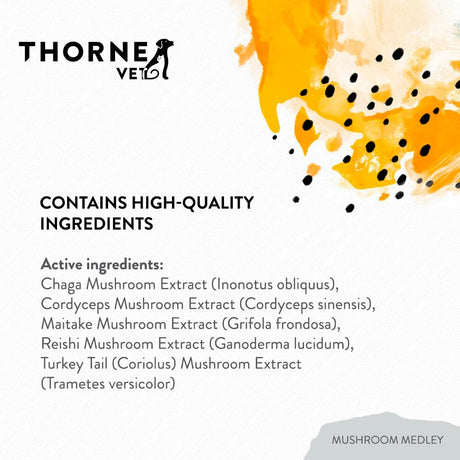 THORNE RESEARCH - ThorneVet Mushroom Medley for Dogs 120 Servicios 60Gr. - The Red Vitamin MX - Suplementos Herbales Para Perros - {{ shop.shopifyCountryName }}