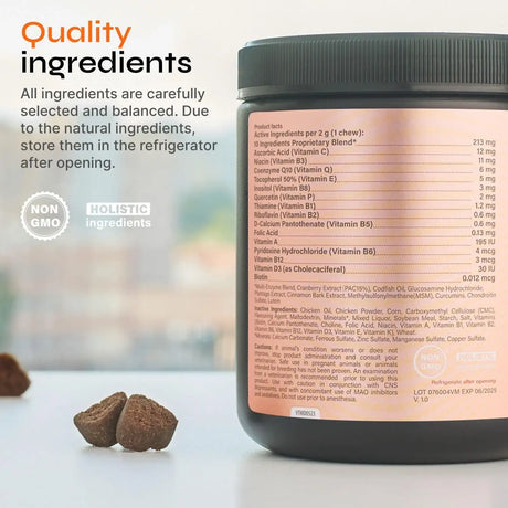 VETRICA - Vetrica Dog Vitamins 15 in 1 Dog Multivitamin Chews 130 Masticables - The Red Vitamin MX - Multivitamínicos Para Perros - {{ shop.shopifyCountryName }}