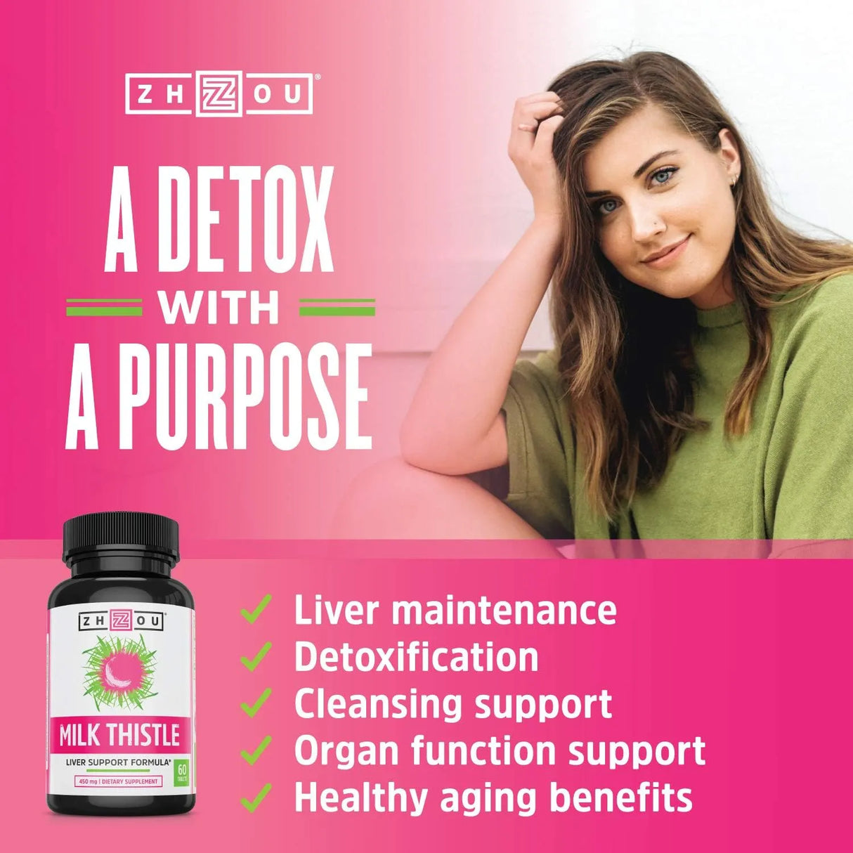 ZHOU - Zhou Milk Thistle Liver Support 60 Tabletas - The Red Vitamin MX - Suplementos Alimenticios - {{ shop.shopifyCountryName }}