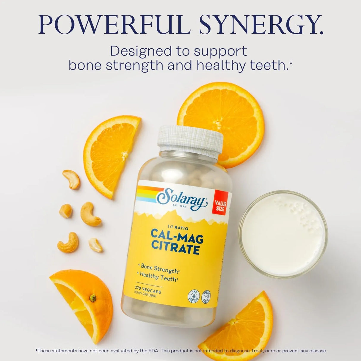 SOLARAY - Solaray Calcium Magnesium Citrate 1:1 Ratio 270 Capsulas - The Red Vitamin MX - Suplementos Alimenticios - {{ shop.shopifyCountryName }}