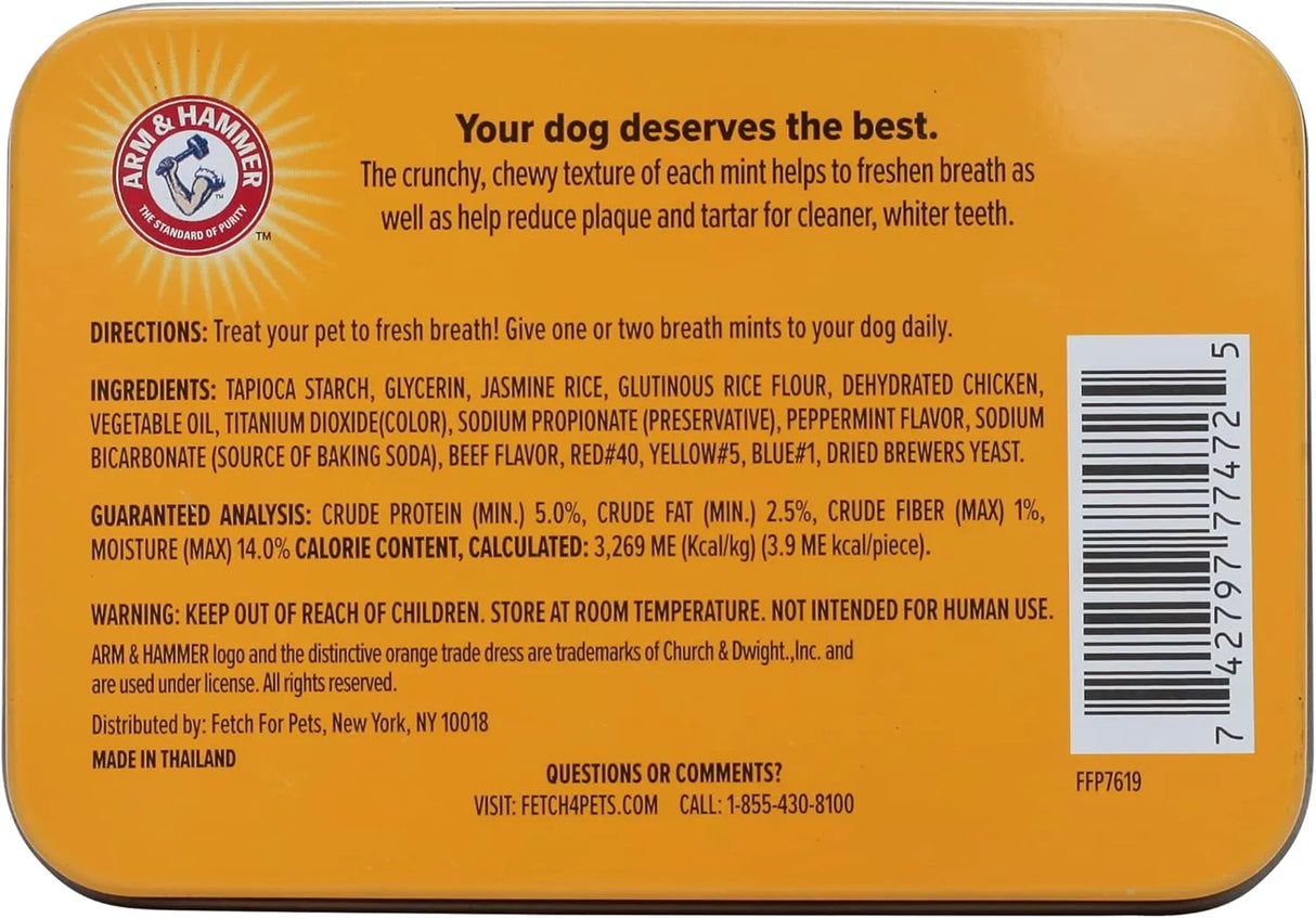ARM & HAMMER - Arm & Hammer for Pets Tartar Control Dental Mints for Dogs Beef Flavor 40 Piezas 2 Pack - The Red Vitamin MX - Cuidado Dental Para Perros - {{ shop.shopifyCountryName }}