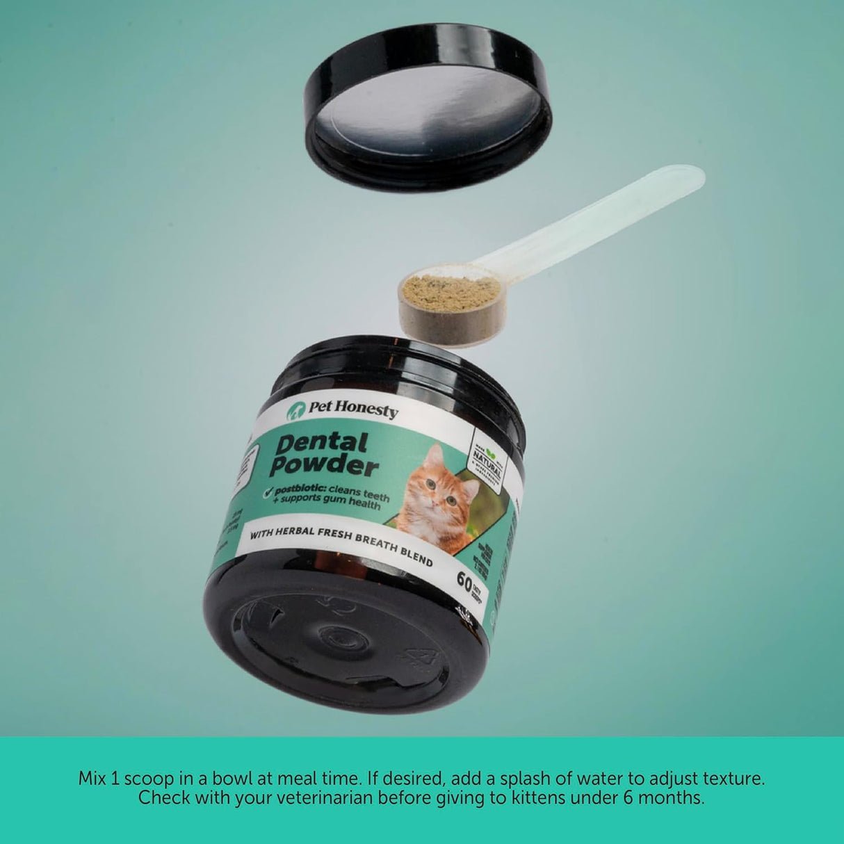 Pet Honesty Cat Breath Freshener Dental Powder 60 Servicios