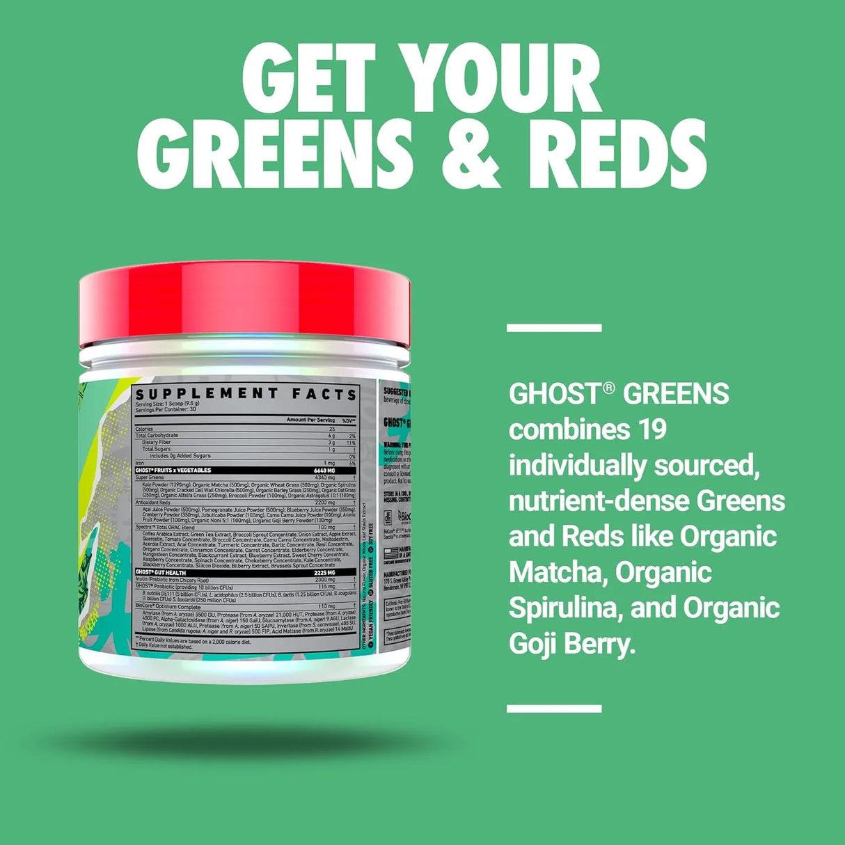 GHOST - GHOST Greens Powder 30 Servicios Original 285Gr. - The Red Vitamin MX - Suplementos Alimenticios - {{ shop.shopifyCountryName }}
