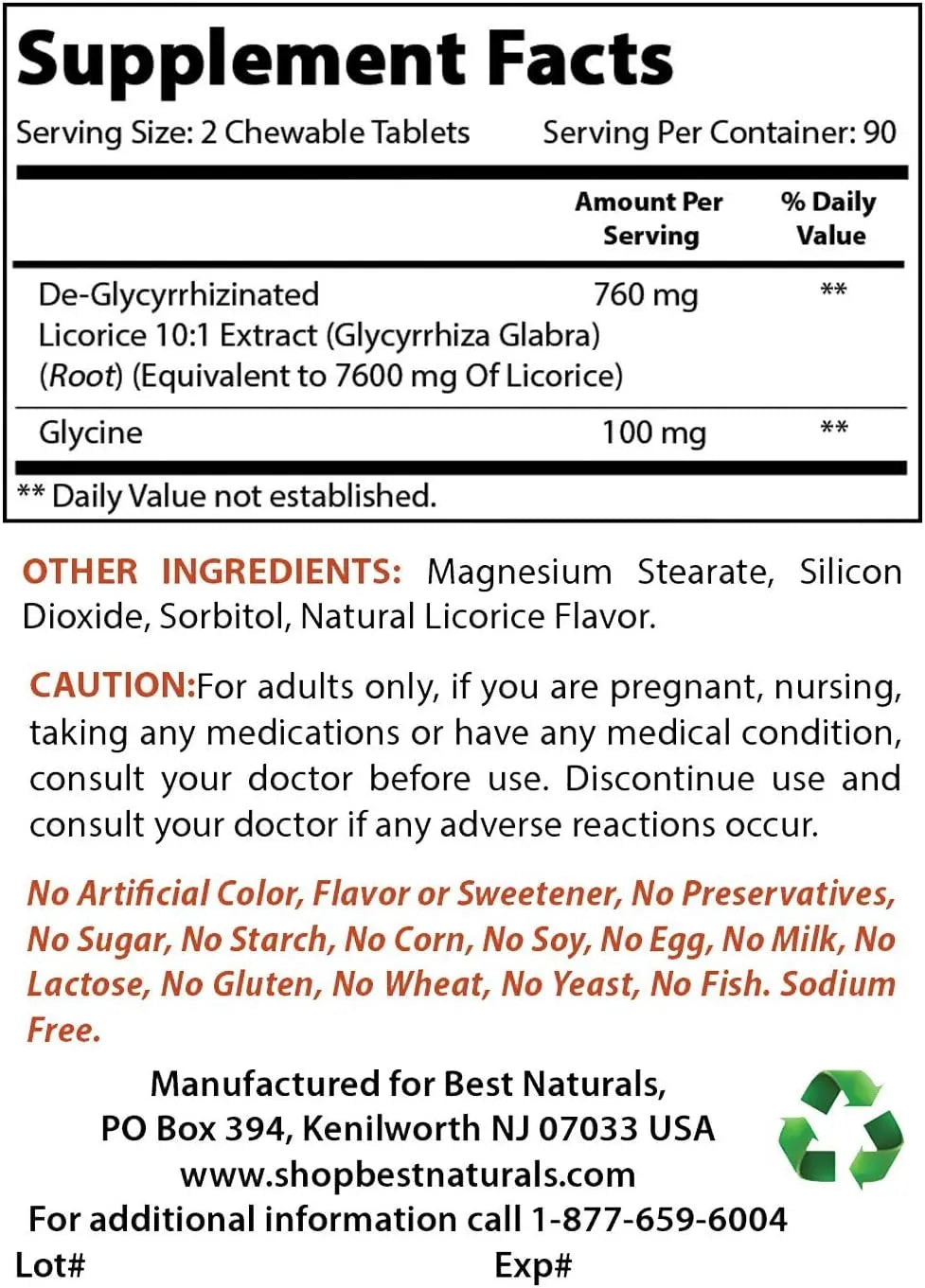 BEST NATURALS - Best Naturals DGL Chewable 380Mg. 180 Tabletas Masticables - The Red Vitamin MX - Suplementos Alimenticios - {{ shop.shopifyCountryName }}